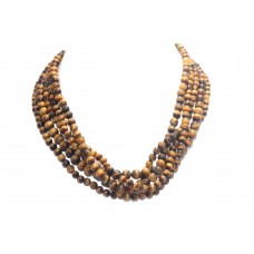 Necklace 5 Line Strand String Womens Beaded Jewelry Tiger's Eye Stone Beads B121